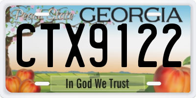 GA license plate CTX9122