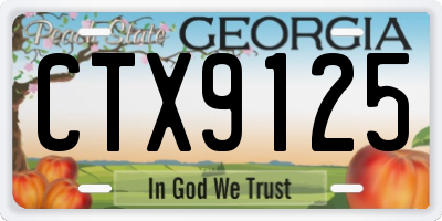 GA license plate CTX9125