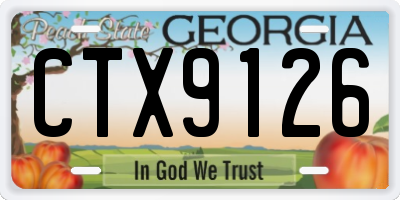 GA license plate CTX9126