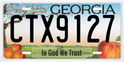 GA license plate CTX9127