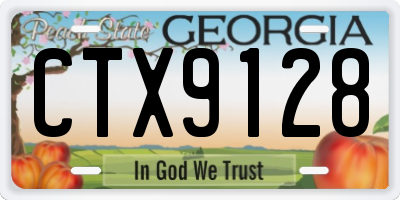 GA license plate CTX9128