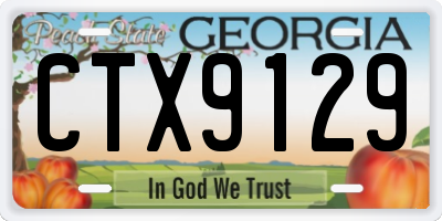 GA license plate CTX9129