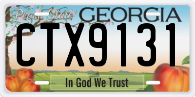 GA license plate CTX9131