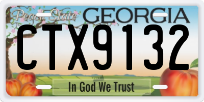 GA license plate CTX9132