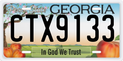 GA license plate CTX9133