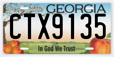 GA license plate CTX9135