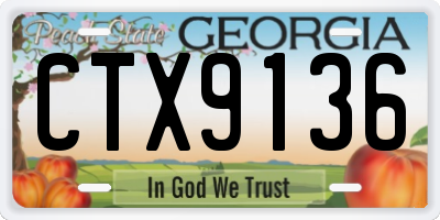 GA license plate CTX9136