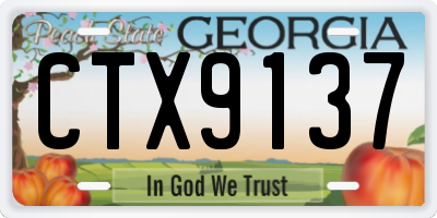 GA license plate CTX9137