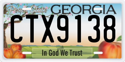 GA license plate CTX9138