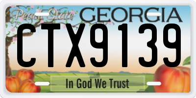 GA license plate CTX9139