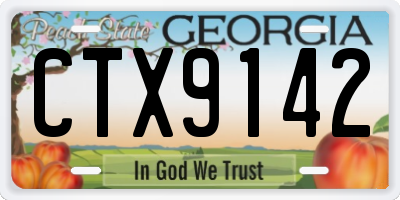 GA license plate CTX9142