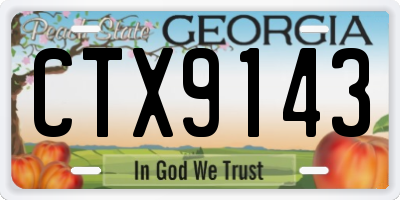 GA license plate CTX9143