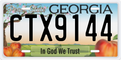 GA license plate CTX9144