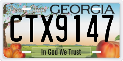 GA license plate CTX9147