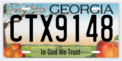 GA license plate CTX9148