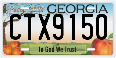GA license plate CTX9150