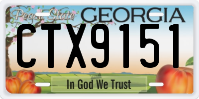 GA license plate CTX9151