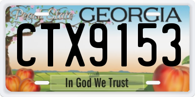 GA license plate CTX9153