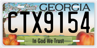 GA license plate CTX9154