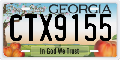 GA license plate CTX9155