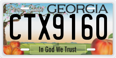 GA license plate CTX9160