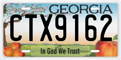 GA license plate CTX9162