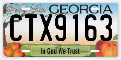 GA license plate CTX9163