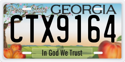 GA license plate CTX9164