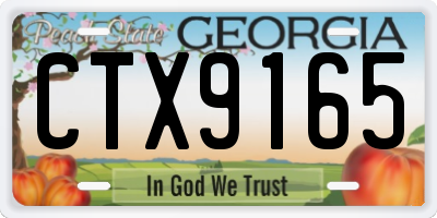 GA license plate CTX9165