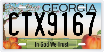 GA license plate CTX9167