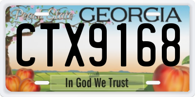 GA license plate CTX9168