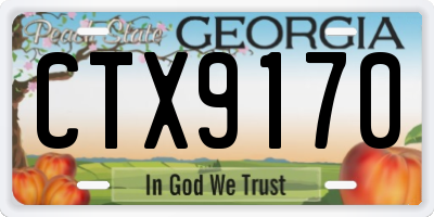 GA license plate CTX9170