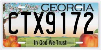 GA license plate CTX9172