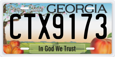 GA license plate CTX9173