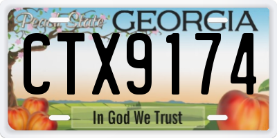 GA license plate CTX9174