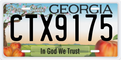 GA license plate CTX9175