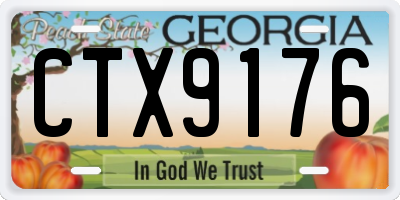 GA license plate CTX9176