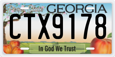 GA license plate CTX9178