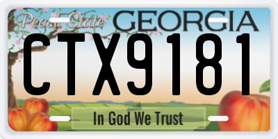 GA license plate CTX9181
