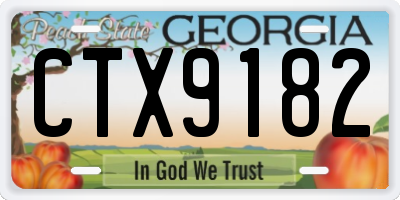 GA license plate CTX9182