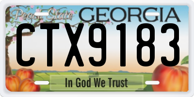 GA license plate CTX9183