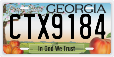 GA license plate CTX9184