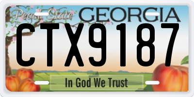 GA license plate CTX9187