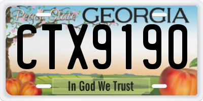 GA license plate CTX9190