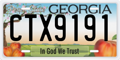 GA license plate CTX9191