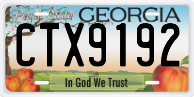 GA license plate CTX9192