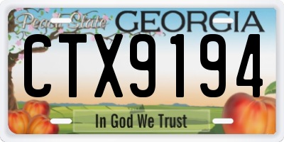GA license plate CTX9194