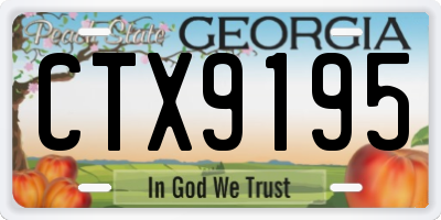 GA license plate CTX9195
