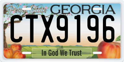 GA license plate CTX9196