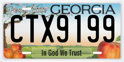 GA license plate CTX9199